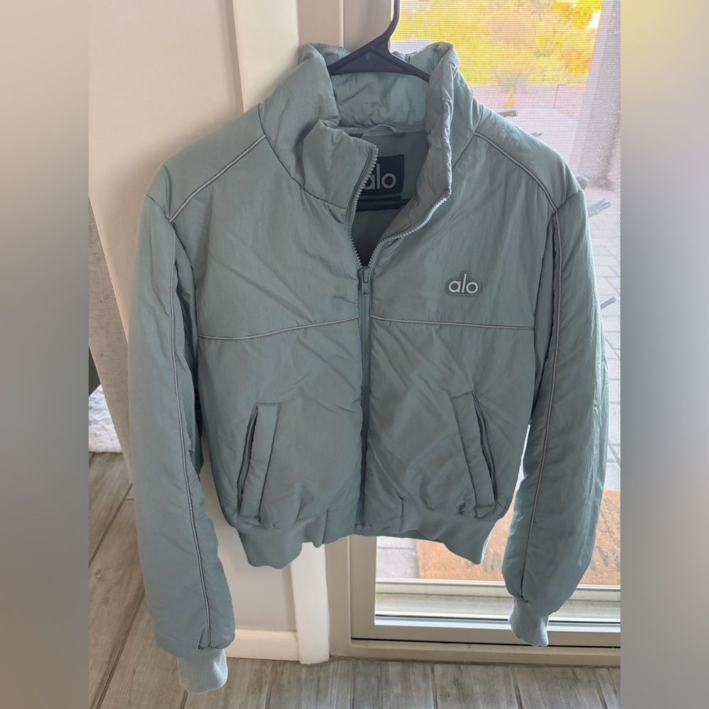 ALO Yoga Women's Light Blue Bomber Jacket